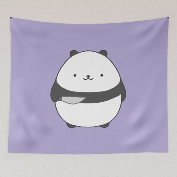 Item preview, stabby panda (purple bg) designed and sold by DesignByJennyyy.