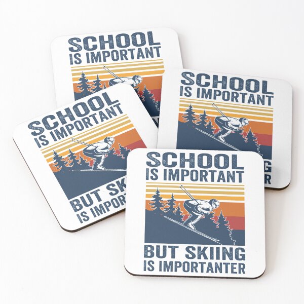 Item preview, School Is Important But Skiing Is Importanter Retro Funny skiing    designed and sold by SiennaGemma.