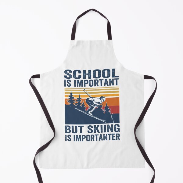 Item preview, School Is Important But Skiing Is Importanter Retro Funny skiing designed and sold by SiennaGemma.