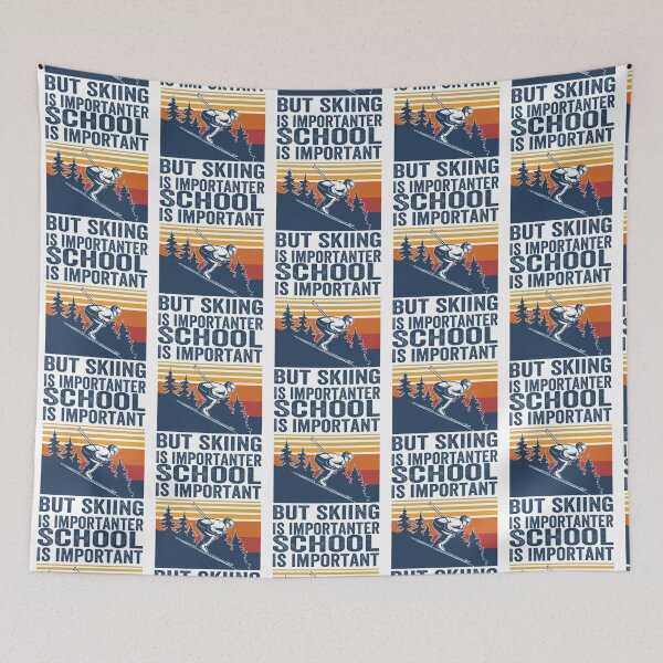 Item preview, School Is Important But Skiing Is Importanter Retro Funny skiing    designed and sold by SiennaGemma.