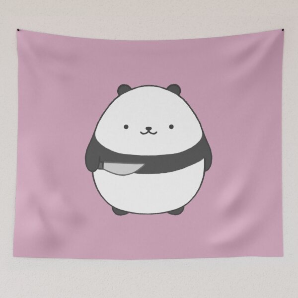 Item preview, stabby panda (pink bg) designed and sold by DesignByJennyyy.
