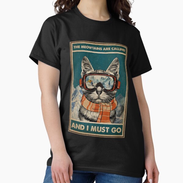 Item preview, Skiing The meowtains are calling and i must go Cat   designed and sold by SiennaGemma.