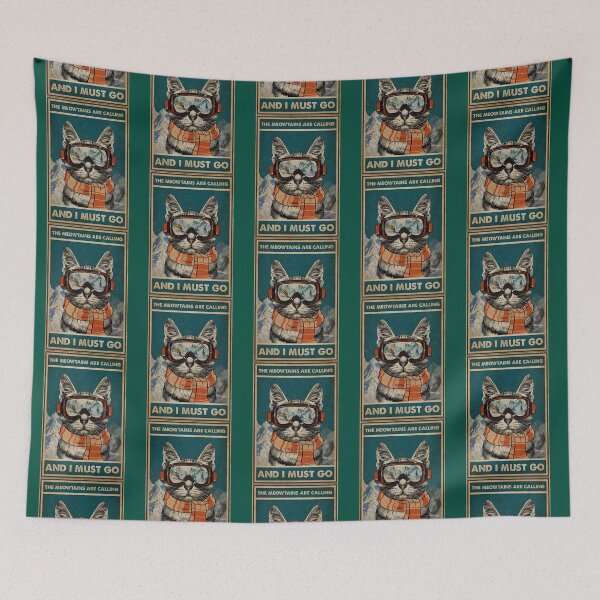 Item preview, Skiing The meowtains are calling and i must go Cat   designed and sold by SiennaGemma.
