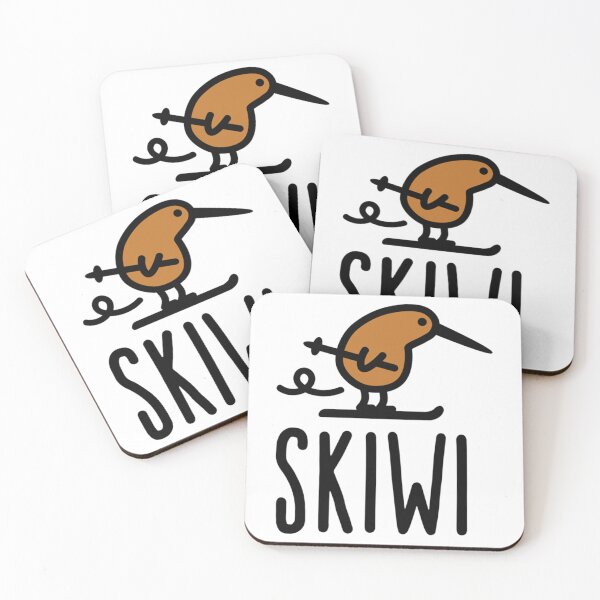 Item preview, Skiwi funny kiwi New Zealand bird ski cartoon   designed and sold by SiennaGemma.
