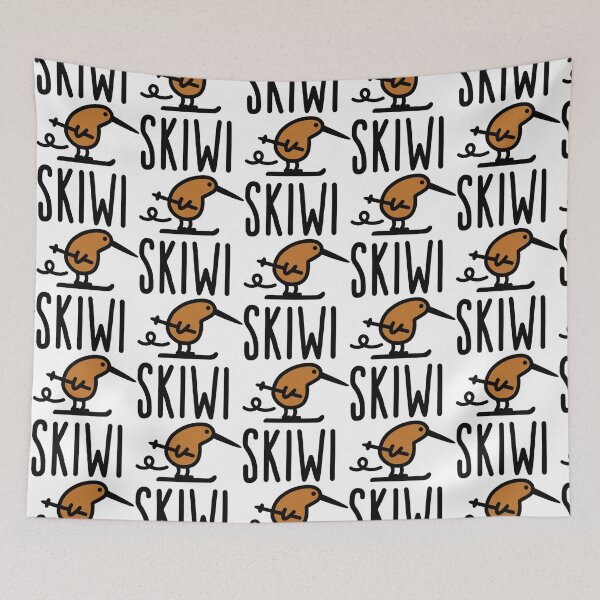 Item preview, Skiwi funny kiwi New Zealand bird ski cartoon   designed and sold by SiennaGemma.