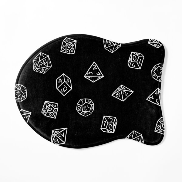 Dice Hoard (Black and White) Cat Mat