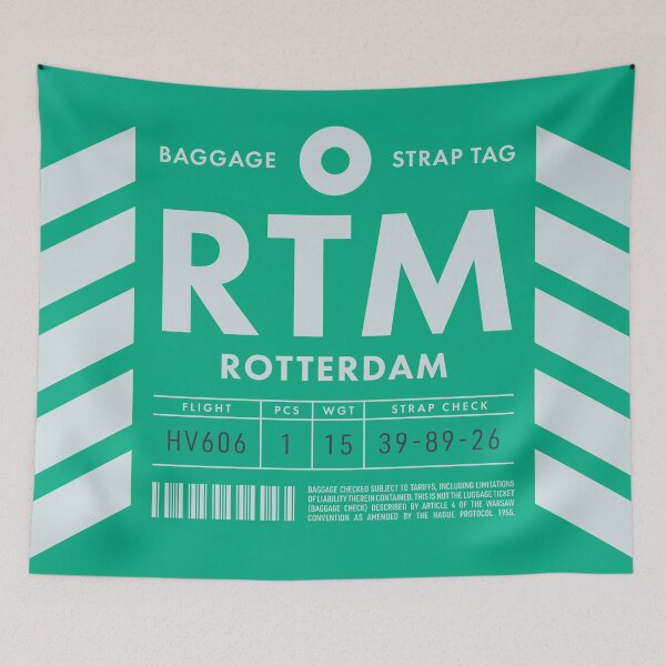 Aperçu de l'œuvre Luggage Tag D - RTM Rotterdam Netherlands créée et vendue par VoodooCircus.