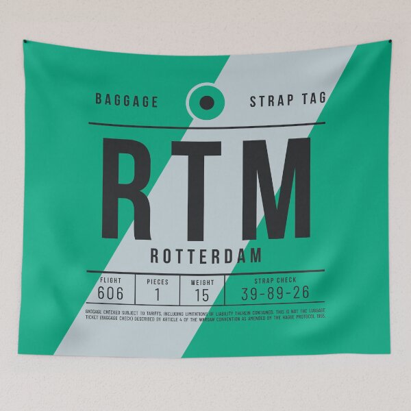 Aperçu de l'œuvre Luggage Tag E - RTM Rotterdam Netherlands créée et vendue par VoodooCircus.
