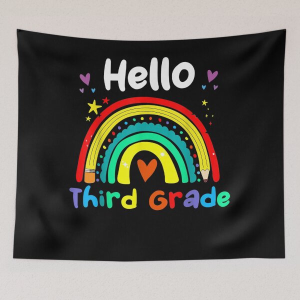 Item preview, Hello Third Grade Rainbow Back To School Teacher Kids  designed and sold by vergiebee.