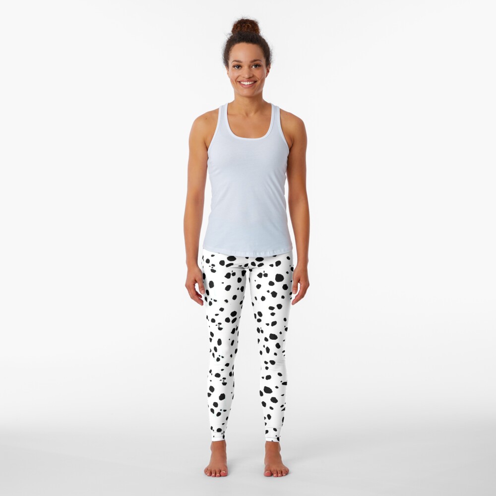 Cute Spots Dots Dalmatian Dog Print Leggings
