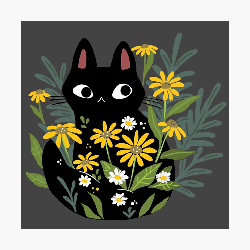 Black cat drawing, Pastel flower garden, Pray big, Worry small