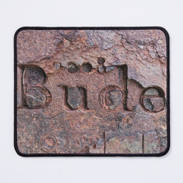 Item preview, Bude Canal Mile Post, Rusty Milepost  by Jenny Meehan  designed and sold by Jenny Meehan Art Prints and Patterns  .