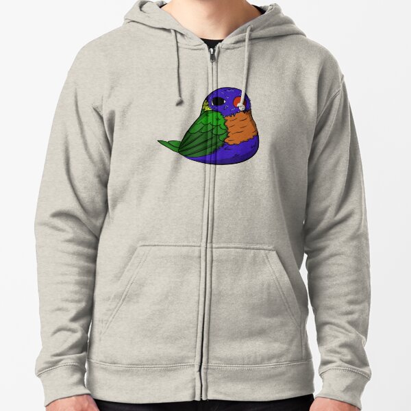 Lorikeet (rainbow) Zipped Hoodie