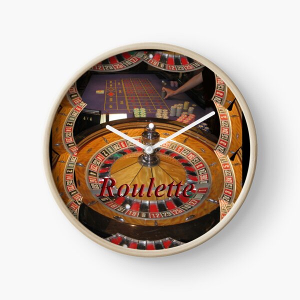 casino roulette wheel and table Clock