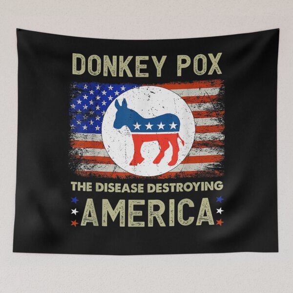 Item preview, Donkey Pox The Disease Destroying America Usa Flag Donkeypox  designed and sold by scirarmav.