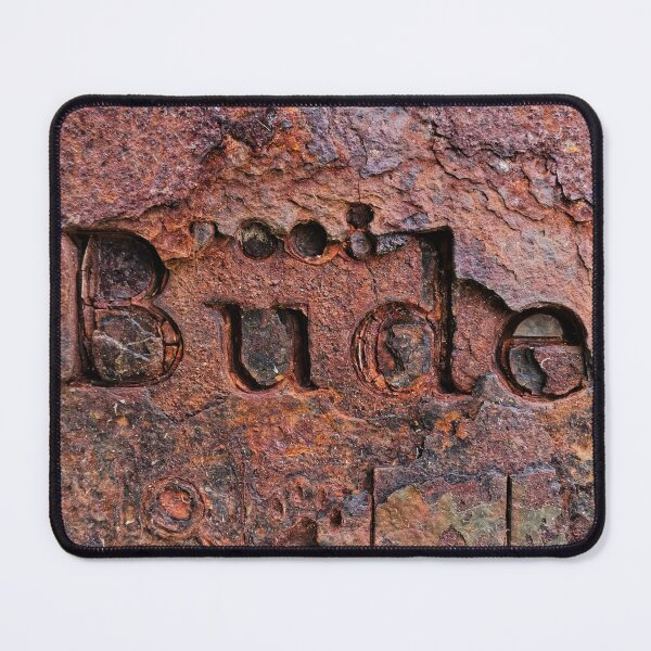 Item preview,  Bude Canal Mile Post, Rusty Milepost  by Jenny Meehan Vivid Colour Version  designed and sold by Jenny Meehan Art Prints and Patterns  .