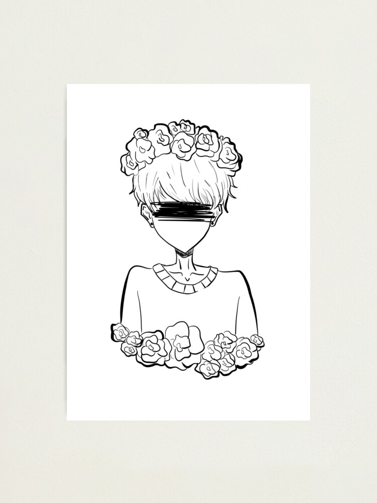 Alternate view of Aesthetic Tumblr Rose Boy Photographic Print
