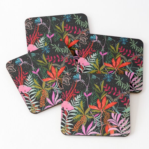 Item preview, Art of Night Plants - Oil and Acrylic Painting of Nature - Bright Abstract Flowers Image designed and sold by ArtProvocation.