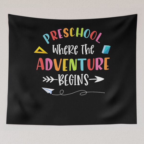 Item preview, Preschool Where The Adventure Begins Back To School Teacher  designed and sold by judyufmi.