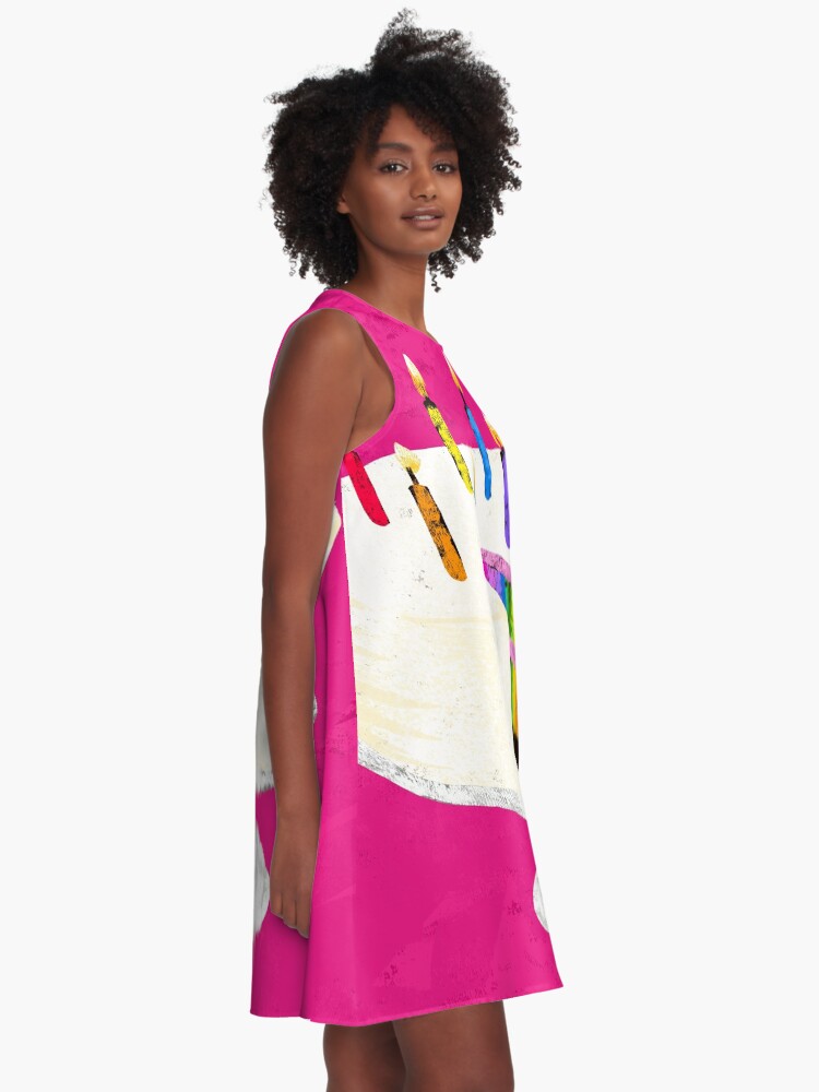 Alternate view of Rainbow Birthday Cake A-Line Dress