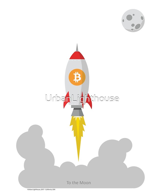 "Bitcoin BTC Rocket Spaceship CryptoCurrency " Posters by ...
