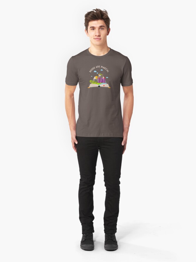Alternate view of Books are magical Slim Fit T-Shirt