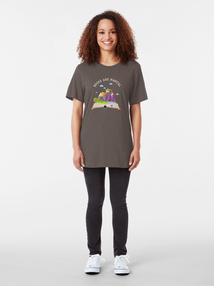 Alternate view of Books are magical Slim Fit T-Shirt