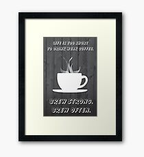Simplistic Coffee Decal Framed Print