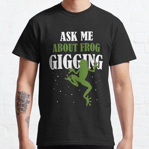 Womens Frog Catcher Catching Frog Gigging V-Neck T-Shirt