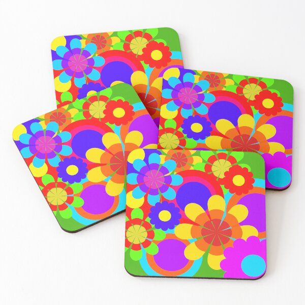 Item preview, bright happy hippy flowers designed and sold by pauloneill-art.