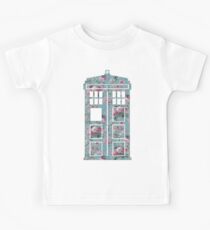 Floral Police Box Kids Tee