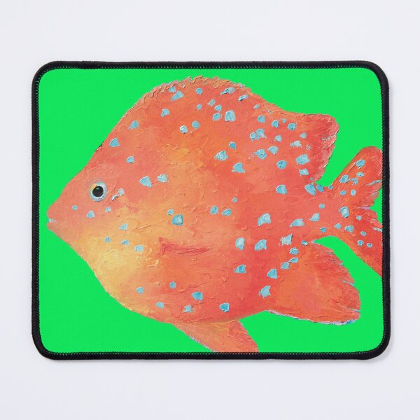 Item preview, Tropical Fish painting on lime background designed and sold by MatsonArtDesign.