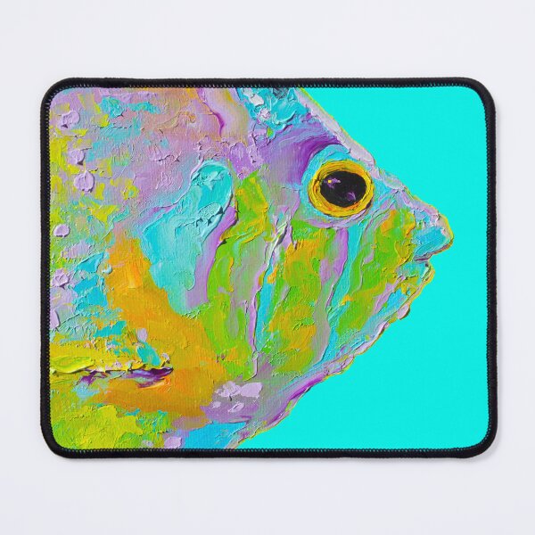 Item preview, Tropical Fish painting on turquoise background designed and sold by MatsonArtDesign.