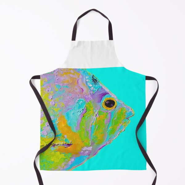 Item preview, Tropical Fish painting on turquoise background designed and sold by MatsonArtDesign.