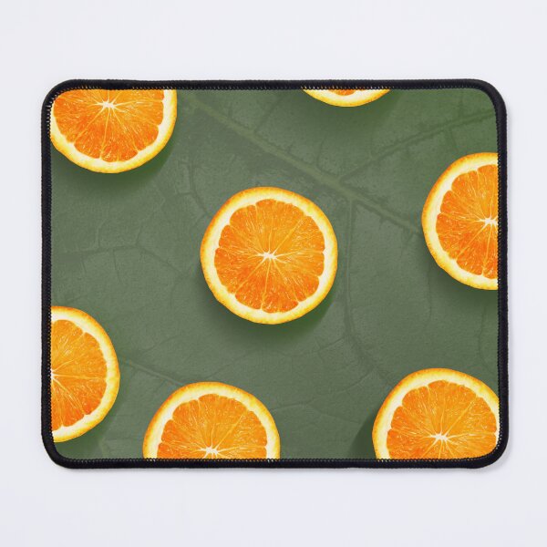 Item preview, Oranges slices pattern background, fresh fruits on green background designed and sold by vocej.