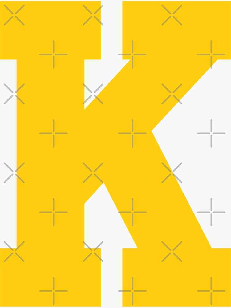 "Alphabet, Yellow K, Sports letter K" Sticker for Sale by TheCultStuff