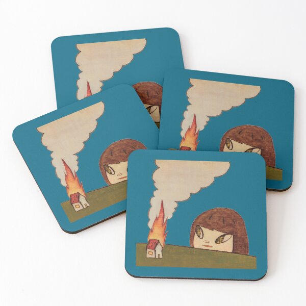 Item preview, yoshitomo nara burning house painting   designed and sold by Mathewdesign.