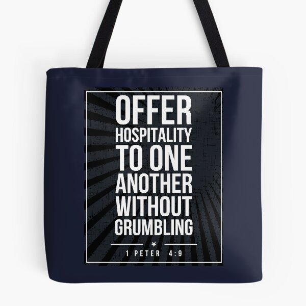 Item preview, 1 Peter 4:9 Subway style (white text on black) designed and sold by Dpe1974.