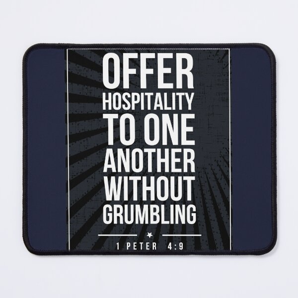 Item preview, 1 Peter 4:9 Subway style (white text on black) designed and sold by Dpe1974.