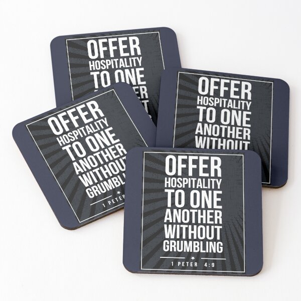 Item preview, 1 Peter 4:9 Subway style (white text on black) designed and sold by Dpe1974.