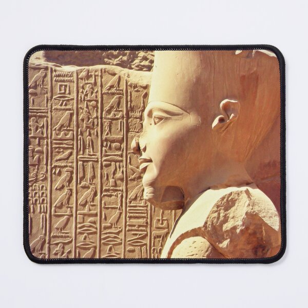 Item preview, Pharaoh Tutankhamun statue, profile, hieroglyphics, Karnak temple in Luxor, ancient Egypt photography, Egyptian temples designed and sold by art-of-egypt.