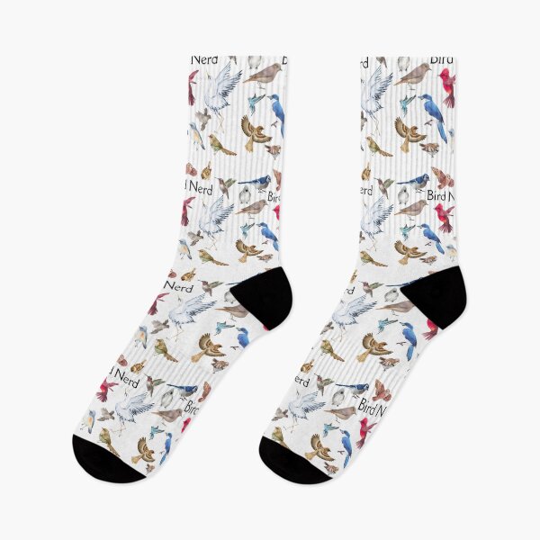 Item preview, Bird Nerd, Watercolor colorful birding pattern designed and sold by HappyVibesAlert.