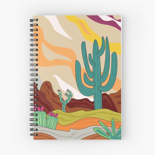 Item preview, Desert climate, retro style, abstract cactus , sun, sand and mountains  designed and sold by SGS-.