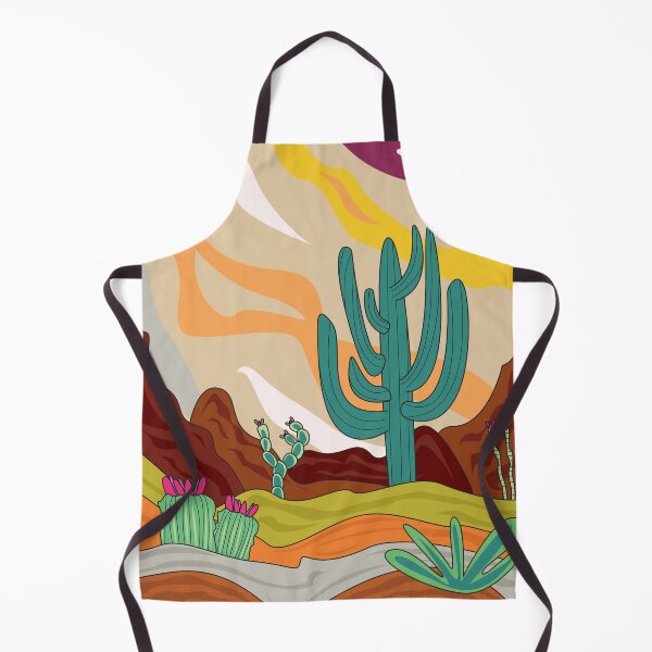 Item preview, Desert climate, retro style, abstract cactus , sun, sand and mountains  designed and sold by SGS-.