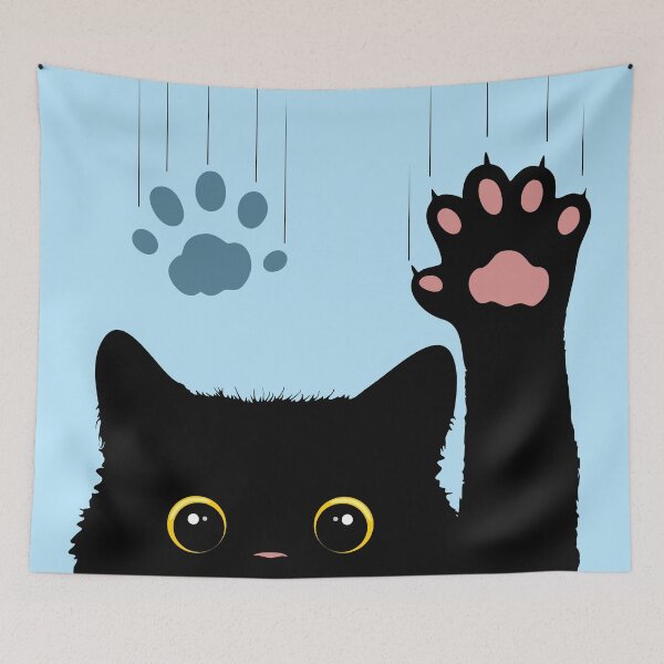 Item preview, Cat Cute and Naughty Character sliding down on window glass designed and sold by BluedarkArt.