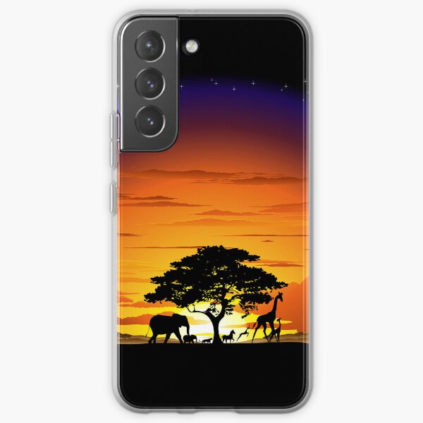Wild Animals on African Savanna Sunset Samsung Galaxy Soft Case