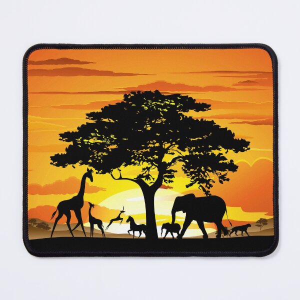 Item preview, Wild Animals on African Savanna Sunset  designed and sold by BluedarkArt.