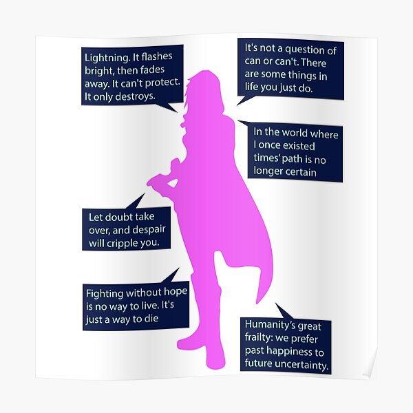 "Lightning Final Fantasy XIII Quotes" Poster for Sale by