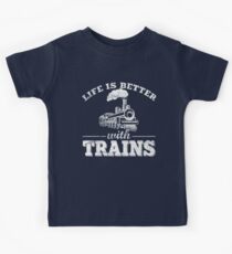 Life Is Better With Trains Kids Tee