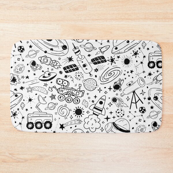 Item preview, Space Galaxy Doodle Pattern in White designed and sold by CherieTree.